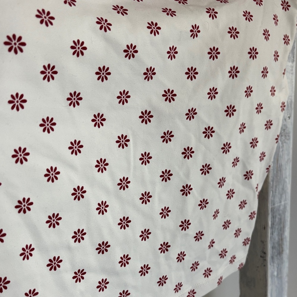 Aerie Cream Tube Top with Red Floral Print - Picture 3 of 3